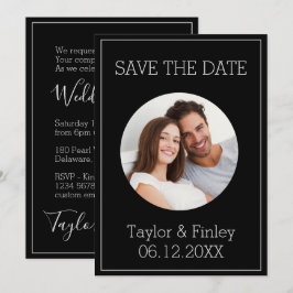 Eenvoudig Minimaal Elegant Persoonlijk Fotohuwelij Kaart