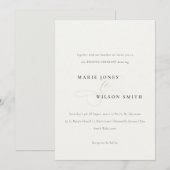 Eenvoudig minimaal elegant Script Black White Wedd Kaart (Voorkant / Achterkant)