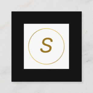 eenvoudig minimaal goudmonogram op maat van modern vierkante visitekaartje