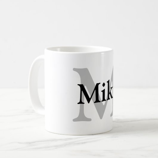 eenvoudig minimaal jouw naam MONOGRAM GROOMSME toe Koffiemok (Voorkant links)