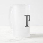 eenvoudig minimaal jouw naam MONOGRAM GROOMSME toe Matglas Bierpul (Voorkant links)