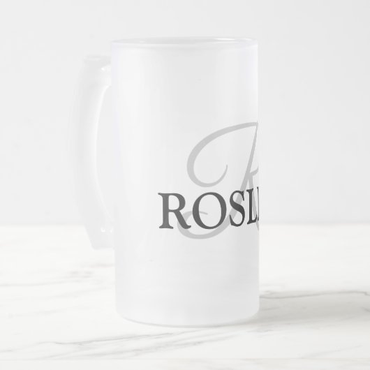 eenvoudig minimaal jouw naam MONOGRAM GROOMSME toe Matglas Bierpul (Voorkant links)