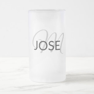 eenvoudig minimaal jouw naam MONOGRAM GROOMSME toe Matglas Bierpul
