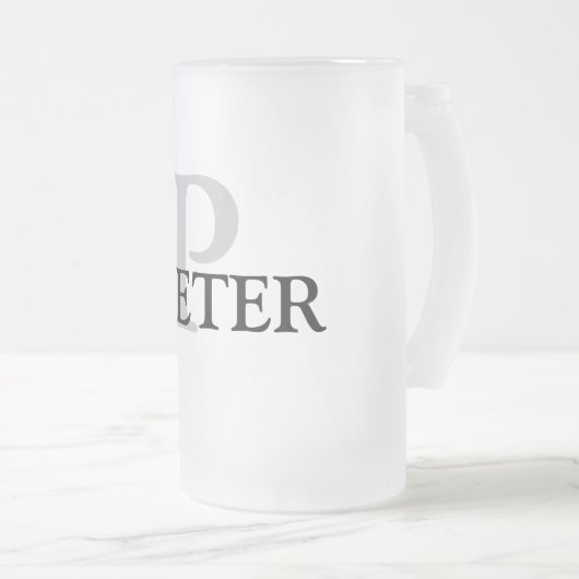 eenvoudig minimaal jouw naam MONOGRAM GROOMSME toe Matglas Bierpul (Voorkant rechts)