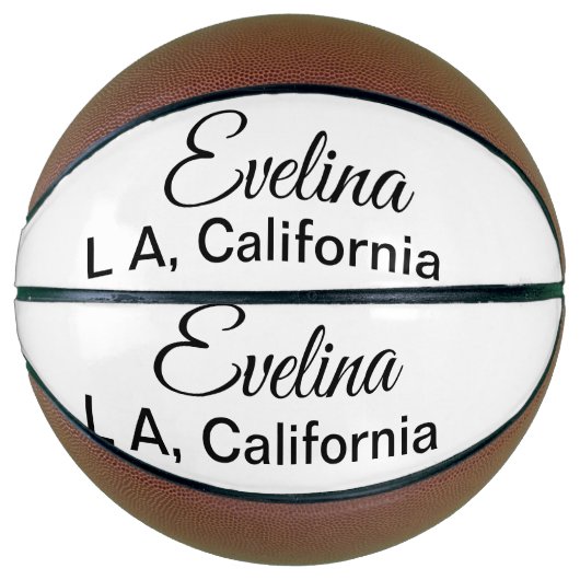 Eenvoudig minimaal jouw naam tekst plaatsen stadsa basketbal (Voorkant)