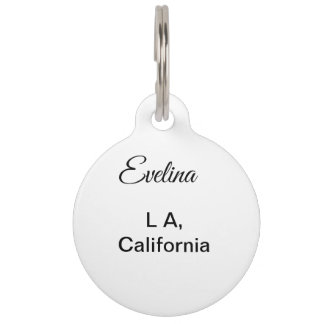 Eenvoudig minimaal jouw naam tekst plaatsen stadsa huisdierpenning