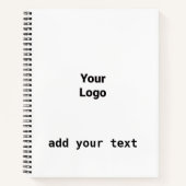 eenvoudig minimaal jouw tekst monogram fotonoteboo notitieboek (Voorkant)