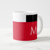 Eenvoudig Minimaal Kleurenblok met Monogram Initia Extra Grote Beker (Voorkant rechts)