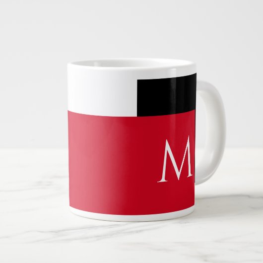 Eenvoudig Minimaal Kleurenblok met Monogram Initia Extra Grote Beker (Voorkant rechts)