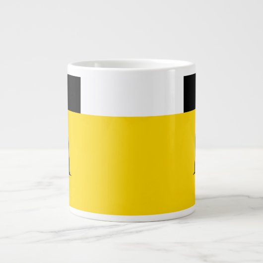 Eenvoudig Minimaal Kleurenblok met Monogram Initia Extra Grote Beker (Voorkant)