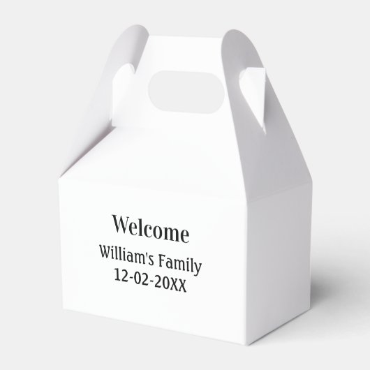 eenvoudig minimaal monogram logo gepersonaliseerd  bedankdoosjes (Achterkant)