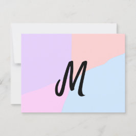 eenvoudig minimaal monogram logo gepersonaliseerd  briefkaart