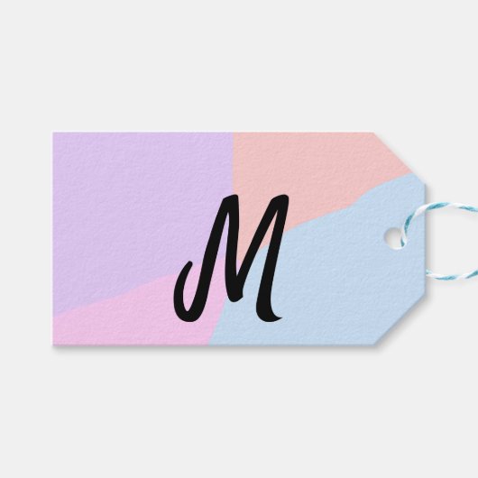 eenvoudig minimaal monogram logo gepersonaliseerd  cadeaulabel (Voorkant (Horizontaal))