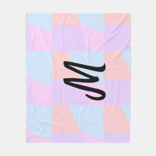 eenvoudig minimaal monogram logo gepersonaliseerd fleece deken