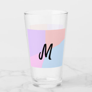 eenvoudig minimaal monogram logo gepersonaliseerd glas