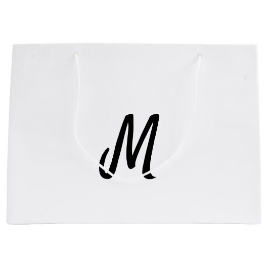 eenvoudig minimaal monogram logo gepersonaliseerd groot cadeauzakje (Voorkant)