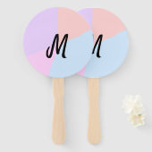 eenvoudig minimaal monogram logo gepersonaliseerd  handwaaier (Voorkant en achterkant)