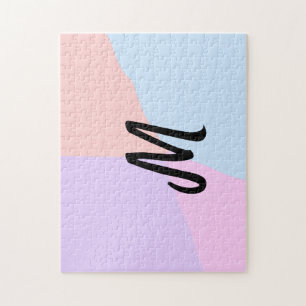 eenvoudig minimaal monogram logo gepersonaliseerd legpuzzel