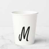 eenvoudig minimaal monogram logo gepersonaliseerd papieren bekers (Achterkant)