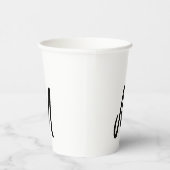 eenvoudig minimaal monogram logo gepersonaliseerd papieren bekers (Rechts)