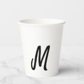 eenvoudig minimaal monogram logo gepersonaliseerd papieren bekers (Voorkant)