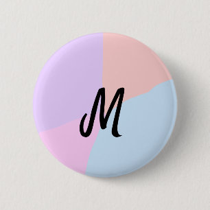 eenvoudig minimaal monogram logo gepersonaliseerd ronde button 5,7 cm