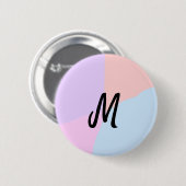 eenvoudig minimaal monogram logo gepersonaliseerd  ronde button 5,7 cm (Voorkant /achterkant)