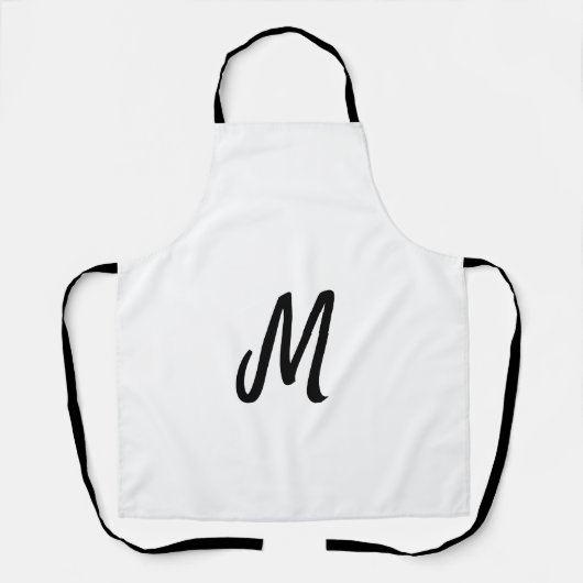eenvoudig minimaal monogram logo gepersonaliseerd  schort (Voorkant)
