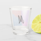eenvoudig minimaal monogram logo gepersonaliseerd  shot glas (Achterkant)