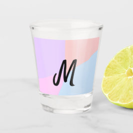 eenvoudig minimaal monogram logo gepersonaliseerd  shot glas
