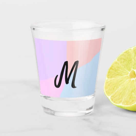 eenvoudig minimaal monogram logo gepersonaliseerd  shot glas (Voorkant)