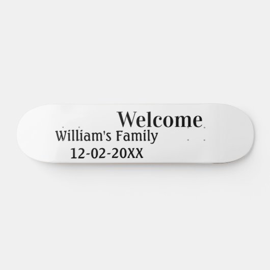 eenvoudig minimaal monogram logo gepersonaliseerd  skateboard (Horizontaal)