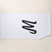 eenvoudig minimaal monogram logo gepersonaliseerd  strandlaken (Voorkant)
