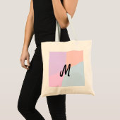 eenvoudig minimaal monogram logo gepersonaliseerd  tote bag (Voorkant (product))