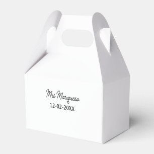 eenvoudig minimaal monogram mrs mijnheer naam datu bedankdoosjes