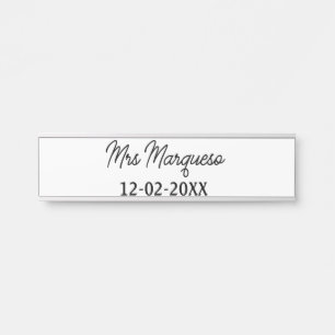 eenvoudig minimaal monogram mrs mijnheer naam datu deurbordje