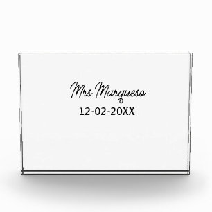 eenvoudig minimaal monogram mrs mijnheer naam datu fotoblokken