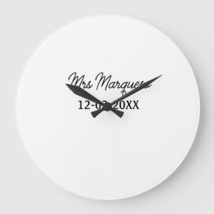 eenvoudig minimaal monogram mrs mijnheer naam datu grote klok