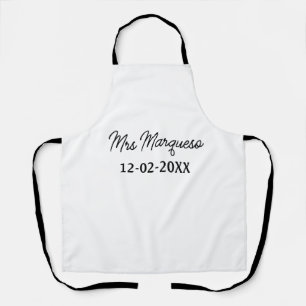 eenvoudig minimaal monogram mrs mijnheer naam datu schort