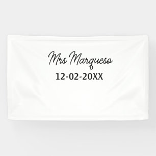eenvoudig minimaal monogram mrs mijnheer naam datu spandoek