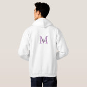 eenvoudig minimaal monogram roze rode waterstof hoodie (Achterkant volledig)