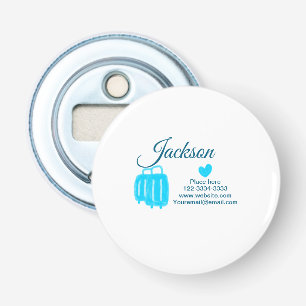 Eenvoudig minimaal om jouw naam tekst plaats stad button flesopener