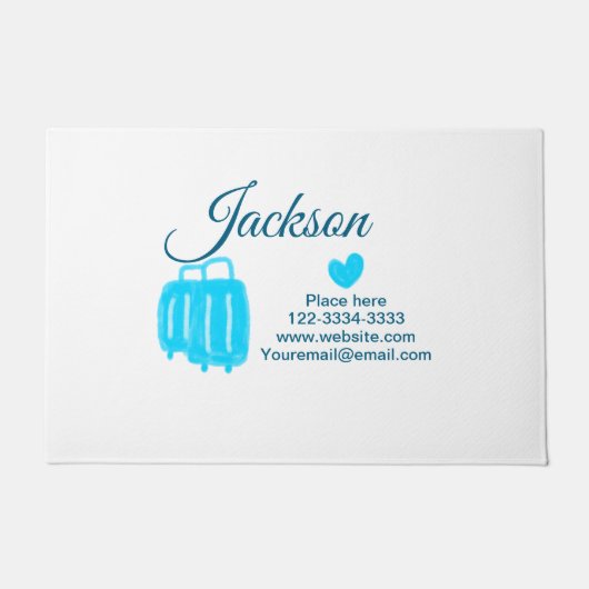 Eenvoudig minimaal om jouw naam tekst plaats stad  deurmat (Voorkant)