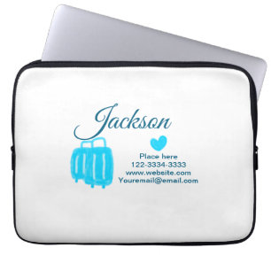 Eenvoudig minimaal om jouw naam tekst plaats stad laptop sleeve
