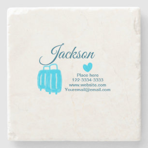 Eenvoudig minimaal om jouw naam tekst plaats stad  stenen onderzetter