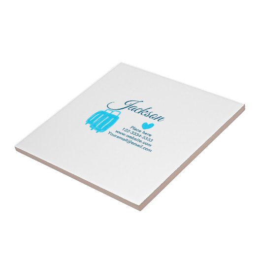 Eenvoudig minimaal om jouw naam tekst plaats stad tegeltje (Zijkant)