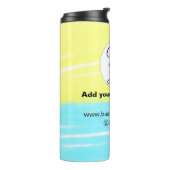 eenvoudig minimaal om uw logo/ontwerp BLAUW GEEL T Thermosbeker (Gedraaid links)