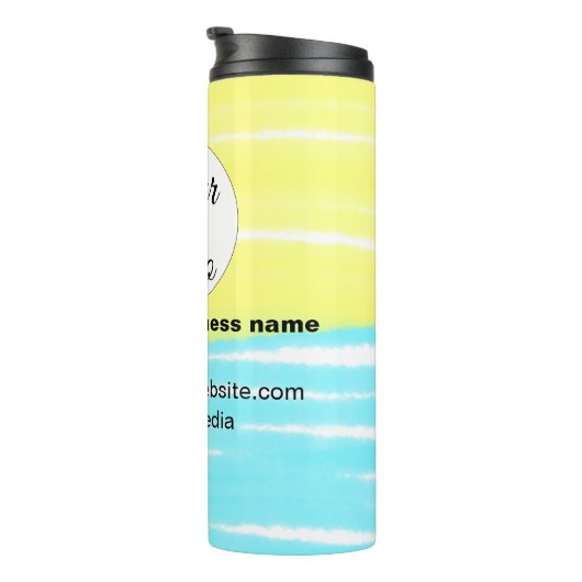 eenvoudig minimaal om uw logo/ontwerp BLAUW GEEL T Thermosbeker (Geroteerd rechts)