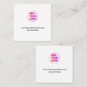 eenvoudig minimaal om uw logo/ontwerp-waterverf to vierkante visitekaartje (Voorkant / Achterkant)