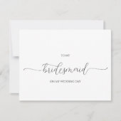 Eenvoudig minimaal script bruidsmeisje dank u kaar kaart (Voorkant)